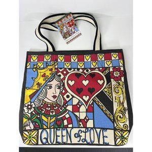 Brighton Queen of Love Canvas Shopper Tote Beach Bag NWT MSRP $125